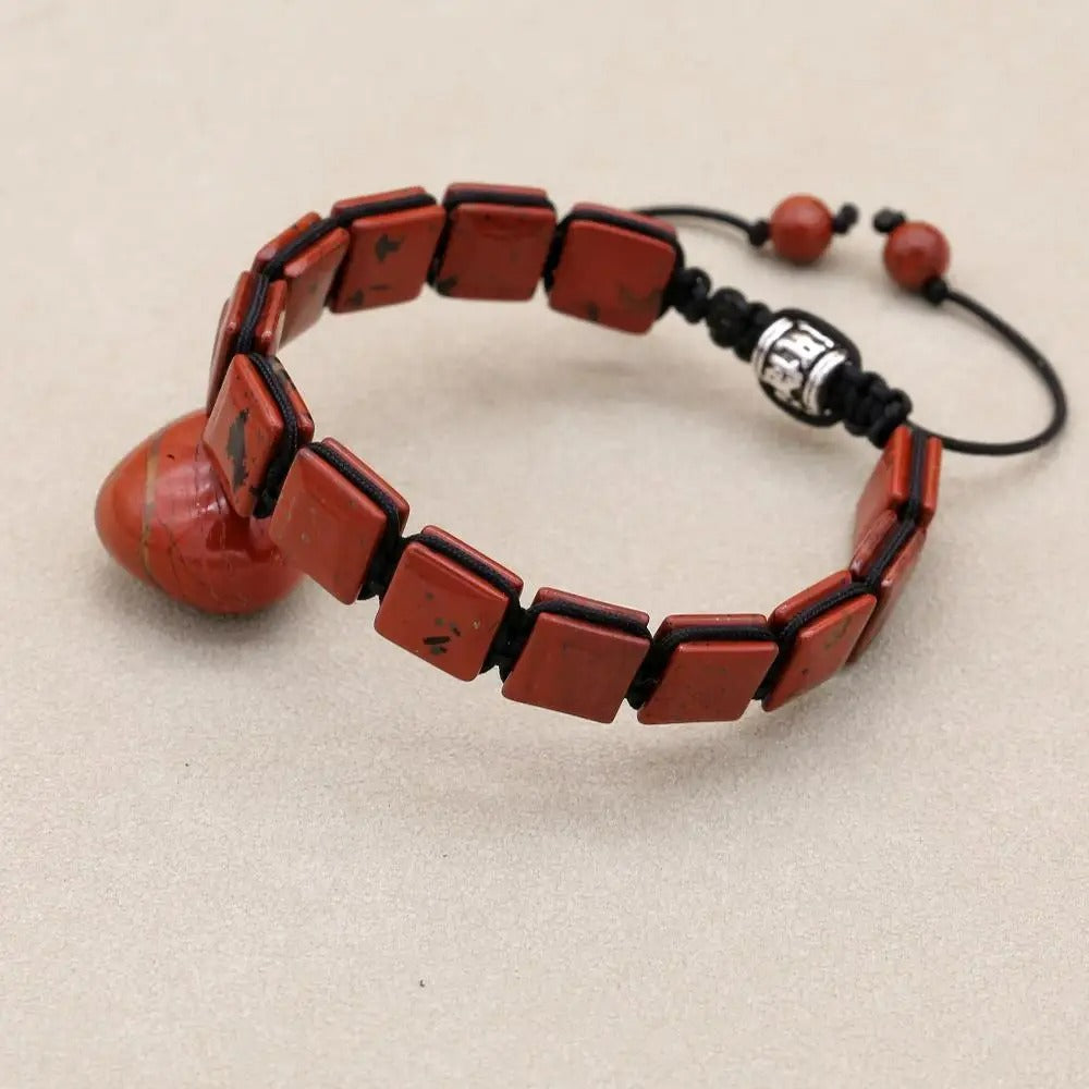 Bracelet Jaspe Rouge Carré