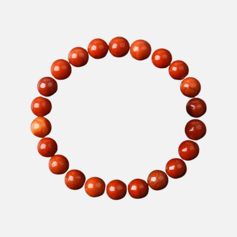 Bracelet Jaspe Rouge Pierres Rondes