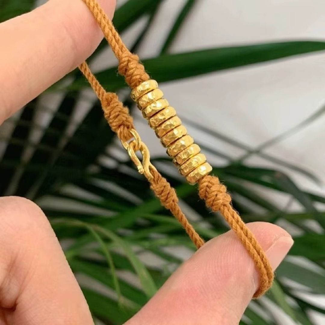 Bracelet Jaune Tressé en Argent
