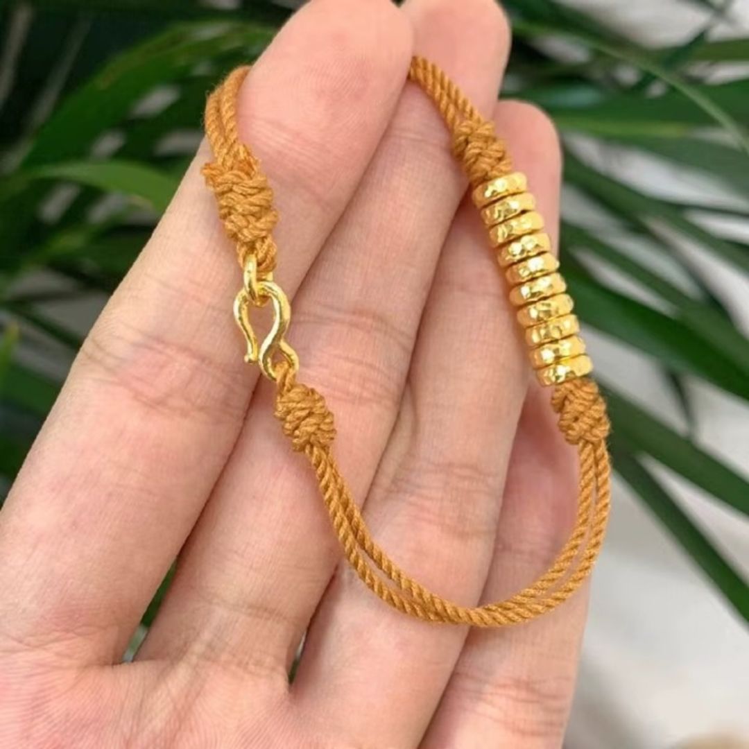 Bracelet Jaune Tressé en Argent