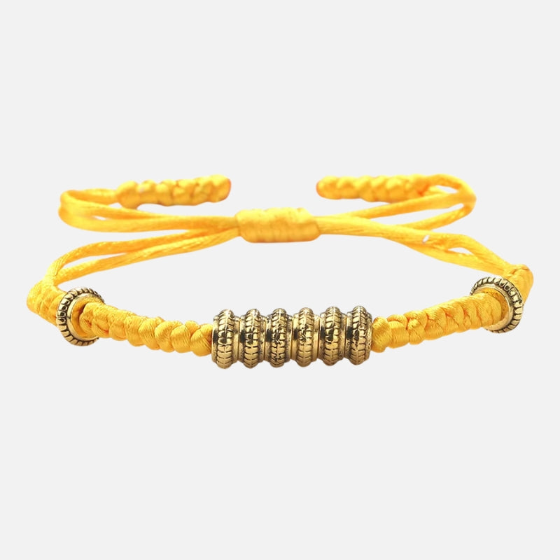 Bracelet Jaune Tressé Style Tibétain