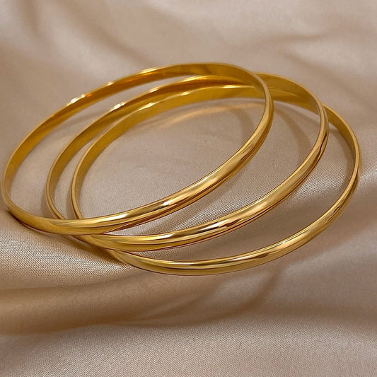 Bracelet Jonc Femme Doré Triple – Acier inoxydable