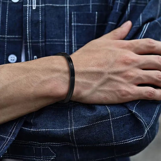Bracelet Jonc Homme Minimaliste Acier Inoxydable
