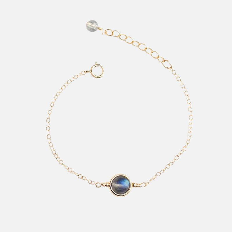 Bracelet Labradorite Femme Dorée Reflet Bleu