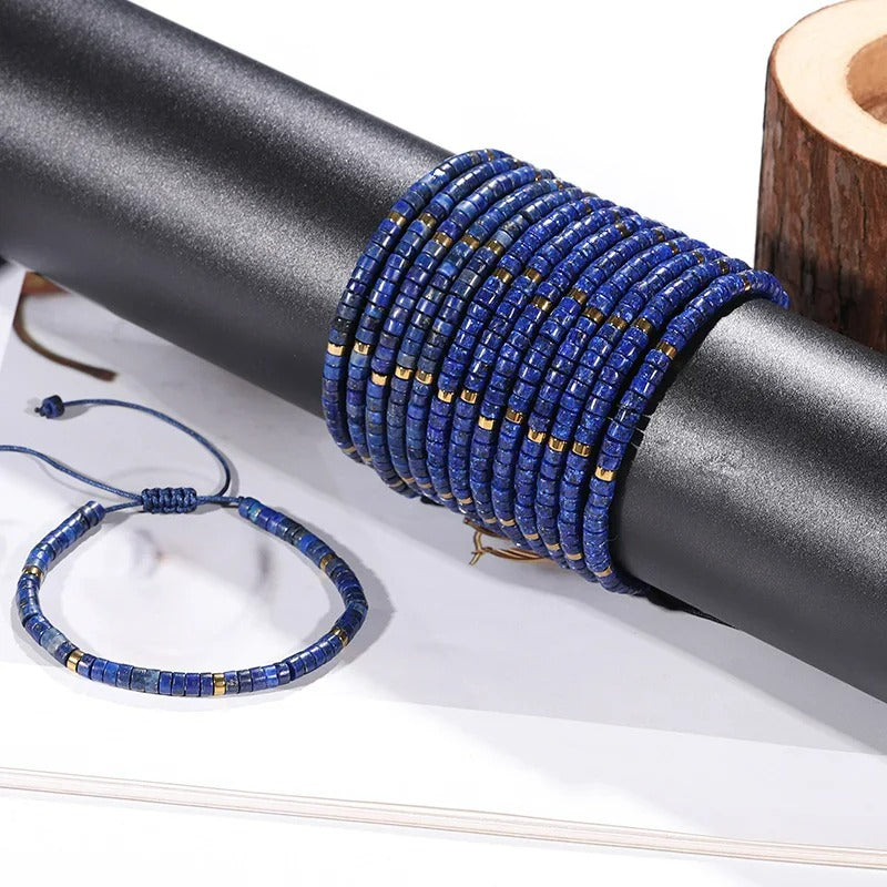 Bracelet Lapis Lazuli Homme Cordon Réglable