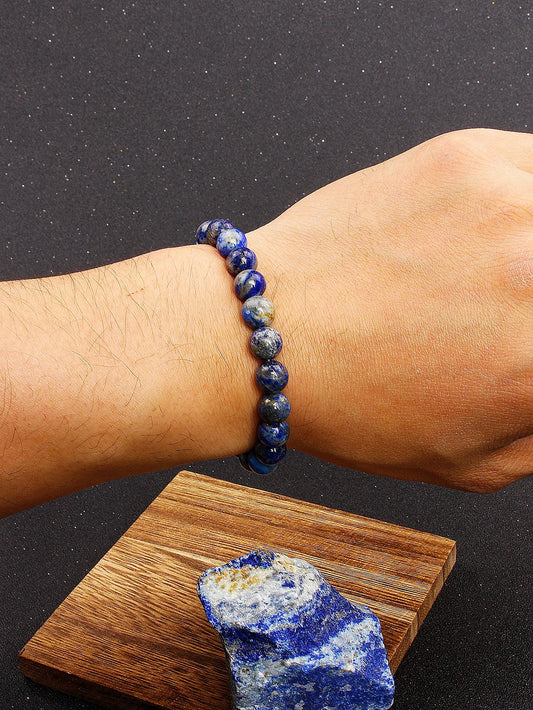 Bracelet Lapis Lazuli Homme Perles Pierre Naturelle