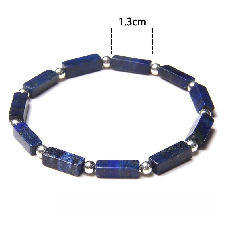 Bracelet Lapis Lazuli Homme Perles Rectangles