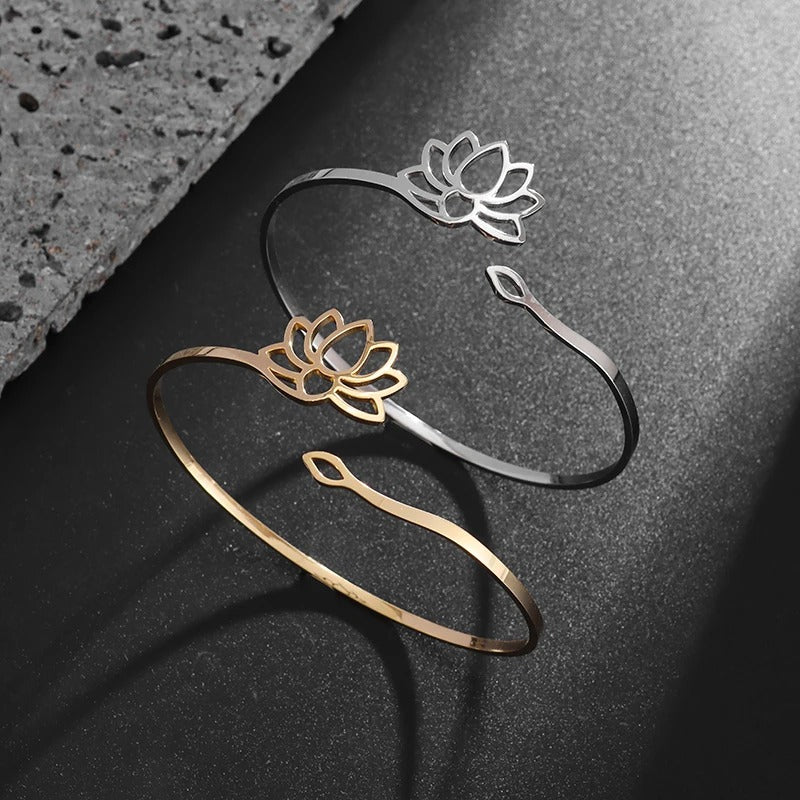 Bracelet Lotus Femme Acier Inoxydable Sacré