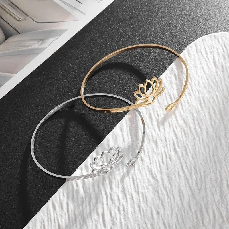 Bracelet Lotus Femme Acier Inoxydable Sacré