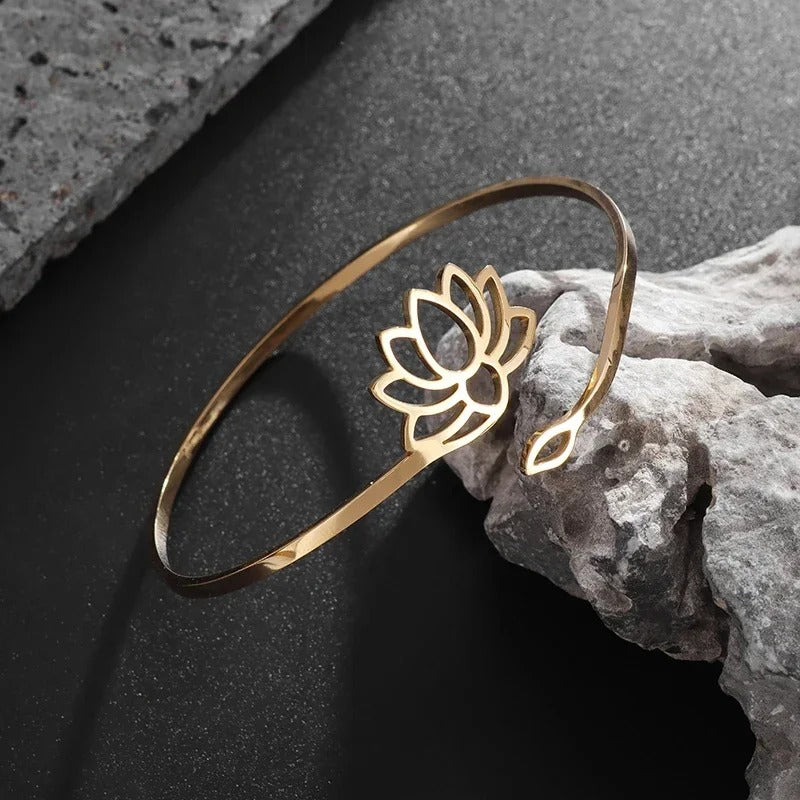 Bracelet Lotus Femme Acier Inoxydable Sacré