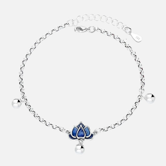 Bracelet Lotus Femme Bleu Breloques Et Harmonie