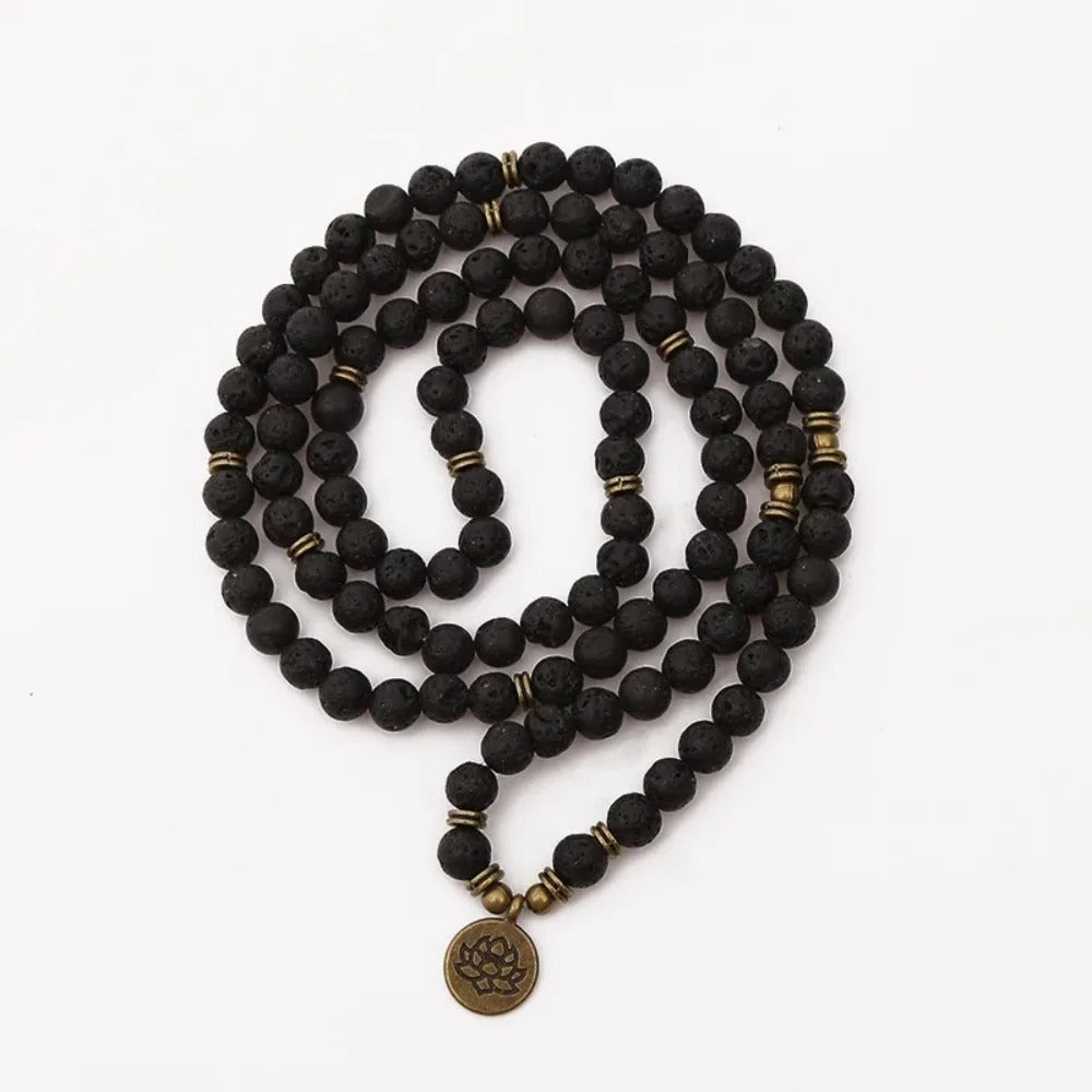 Bracelet Lotus Homme Perles de Lave