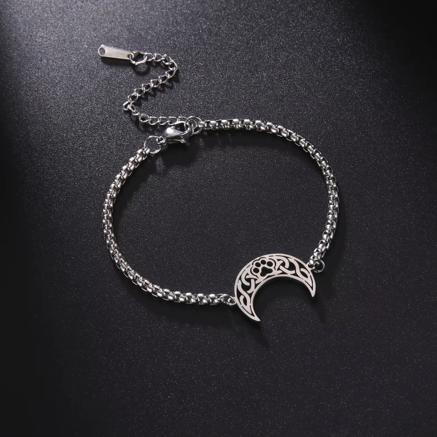 Bracelet Lune Croissant en Acier Inoxydable