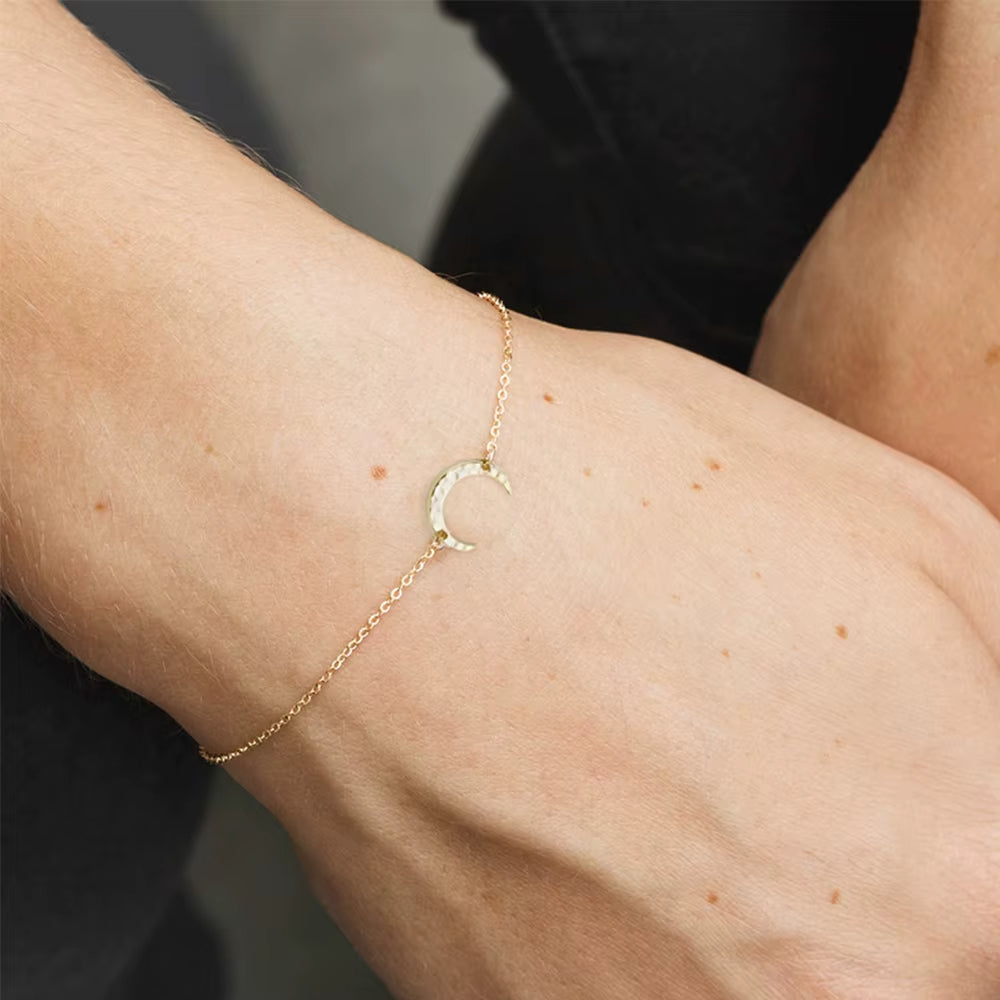 Bracelet Lune Doré en Acier Inoxydable