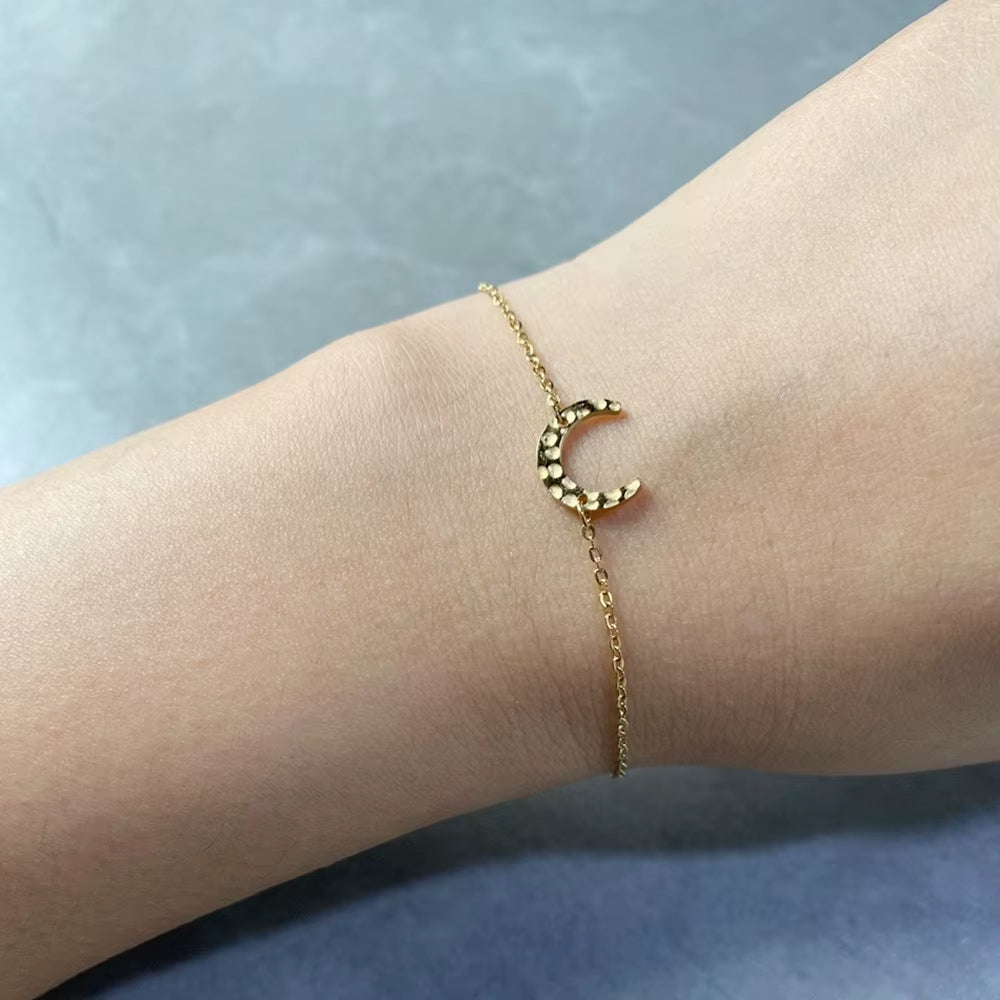 Bracelet Lune Doré en Acier Inoxydable