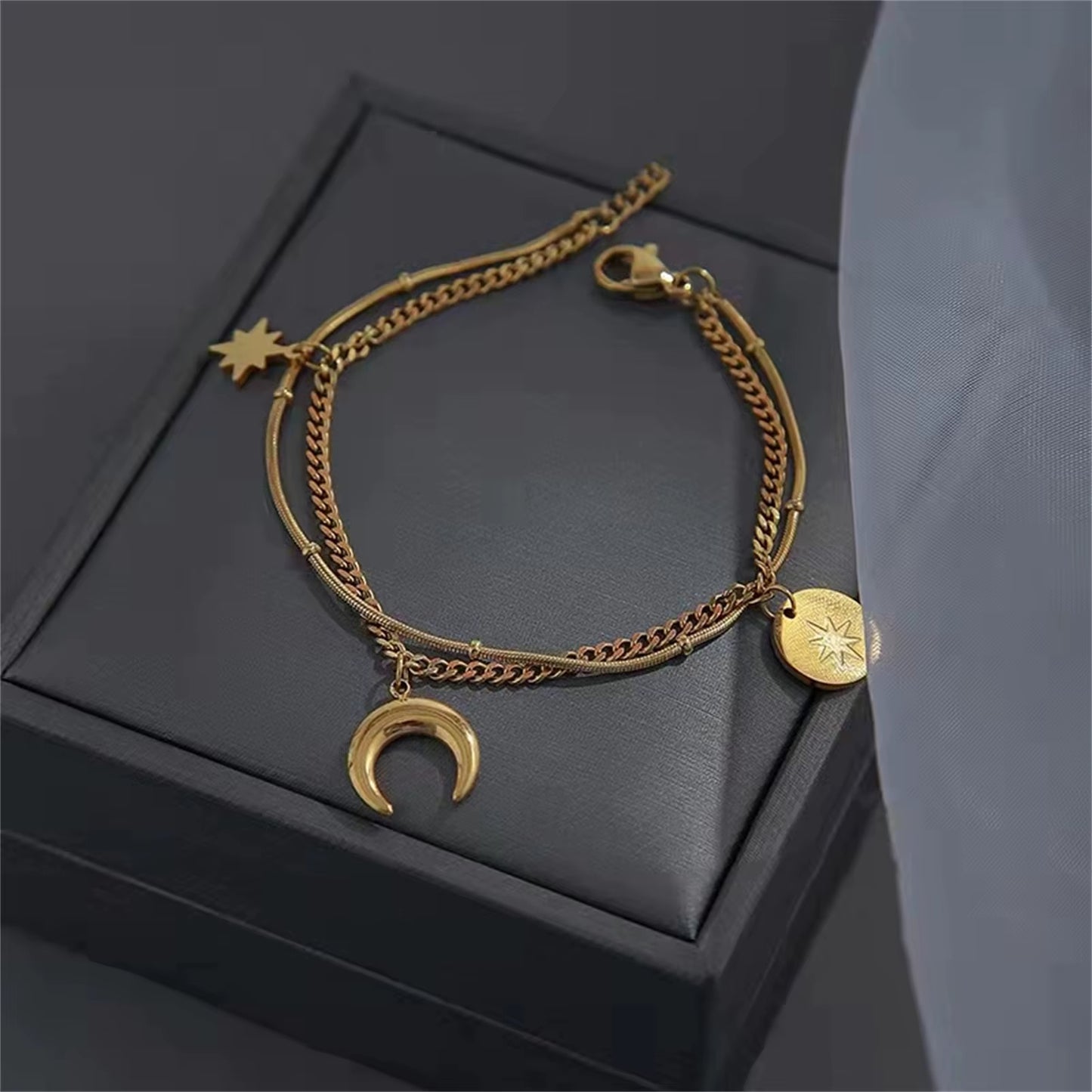 Bracelet Lune et Etoiles