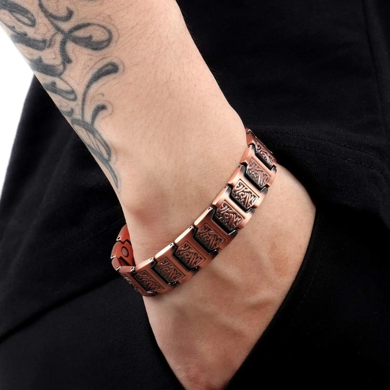 Bracelet Magnetique en Cuivre Style Ethnique