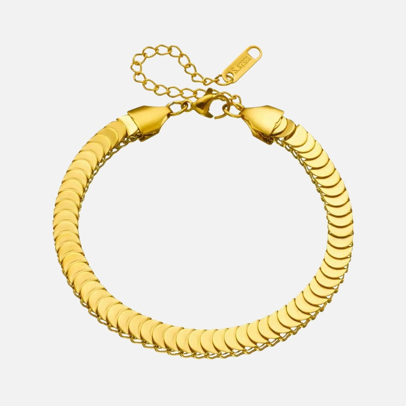 Bracelet Maille Écaille Doré en Acier Inoxydable