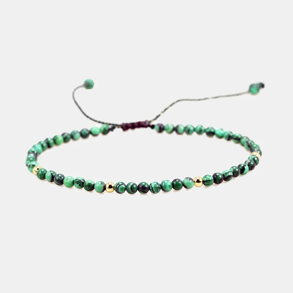 Bracelet Malachite Fin et Réglable