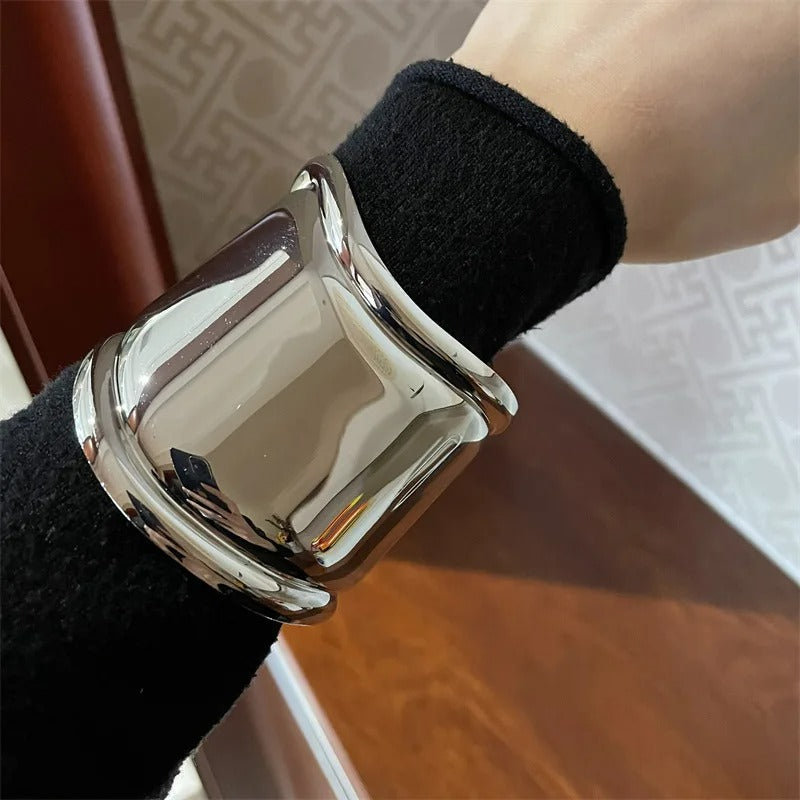 Bracelet Manchette Femme Argenté