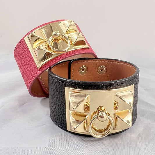 Bracelet Manchette Femme Large — Acier Inoxydable