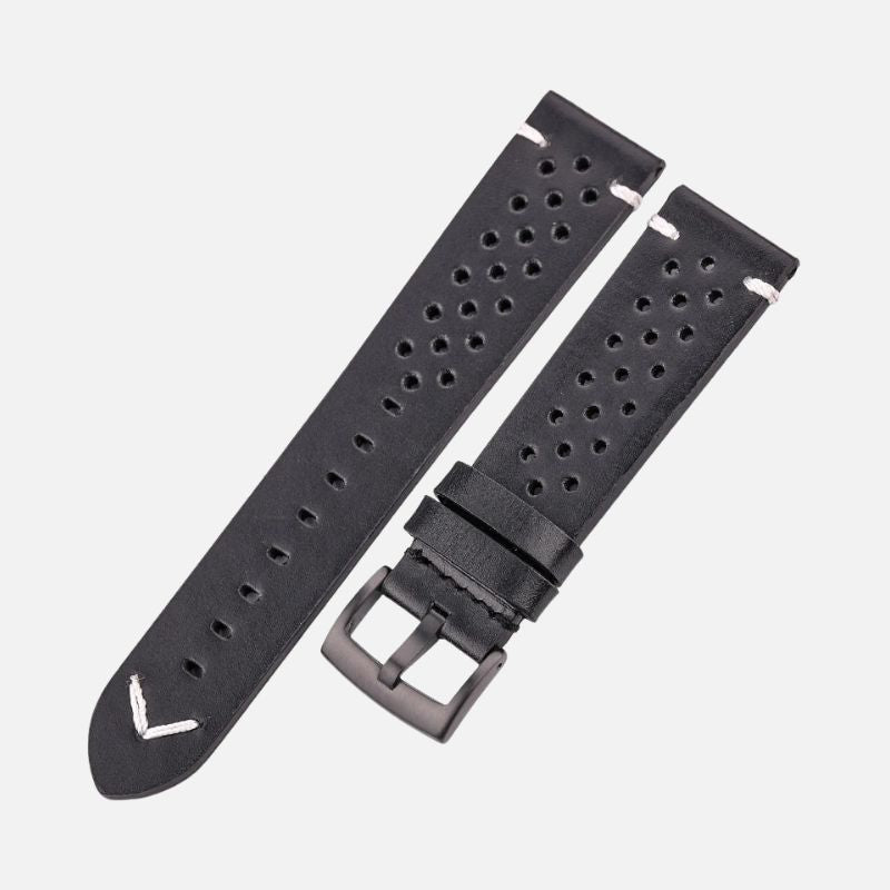 Bracelet Montre Cuir Homme Perforé – Acier Inoxydable