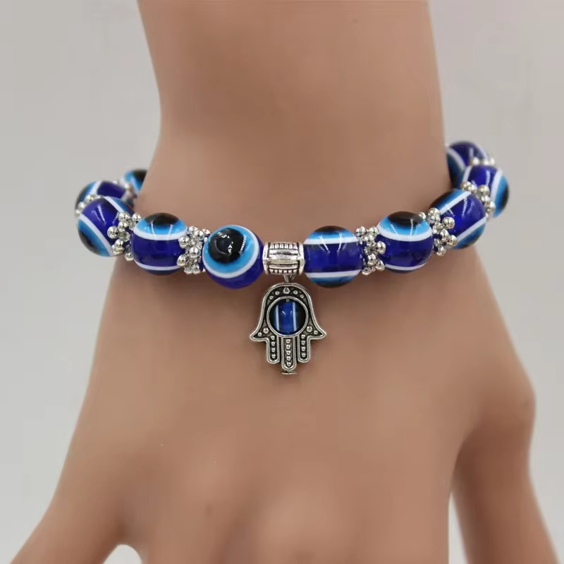 Bracelet Oeil Bleu de Protection en Perle