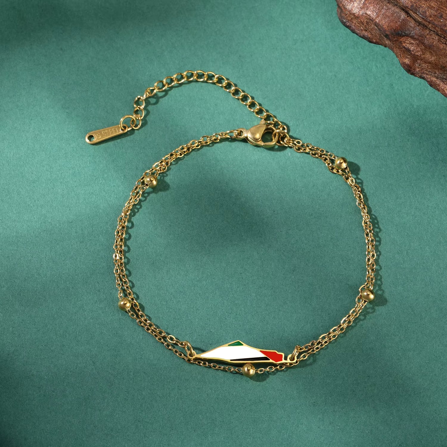 Bracelet Palestine à Double Chaine