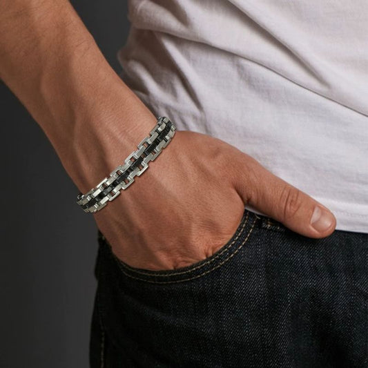 Bracelet Papa en Maillon en Acier Inoxydable