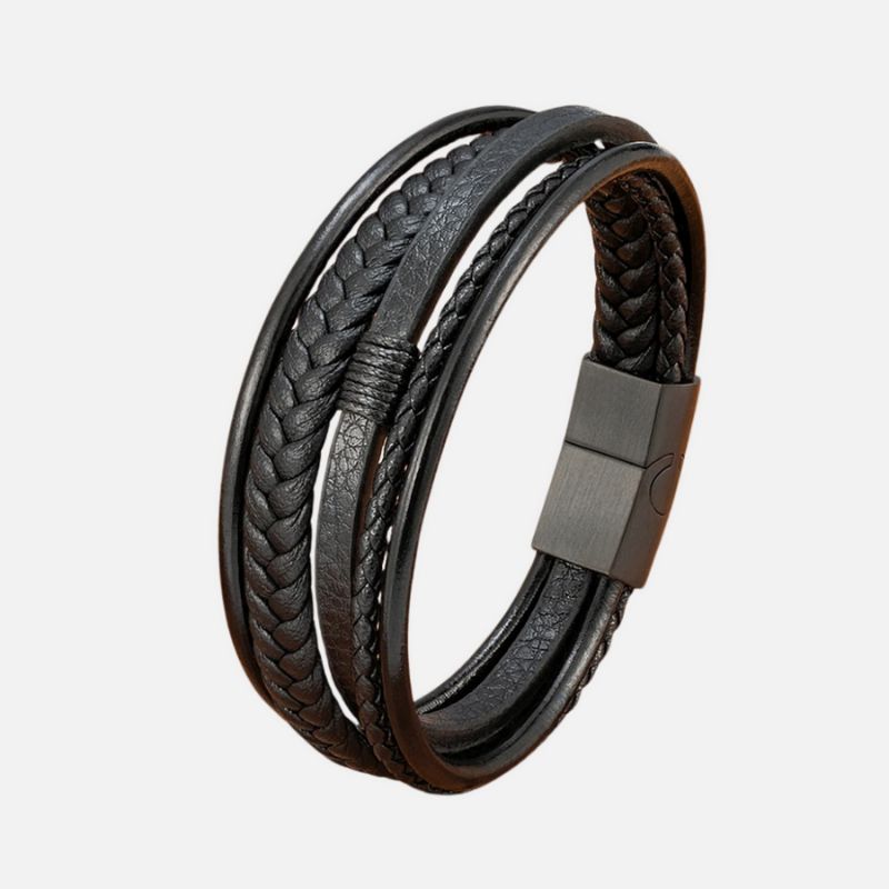 Bracelet Papa Tressé en Cuir