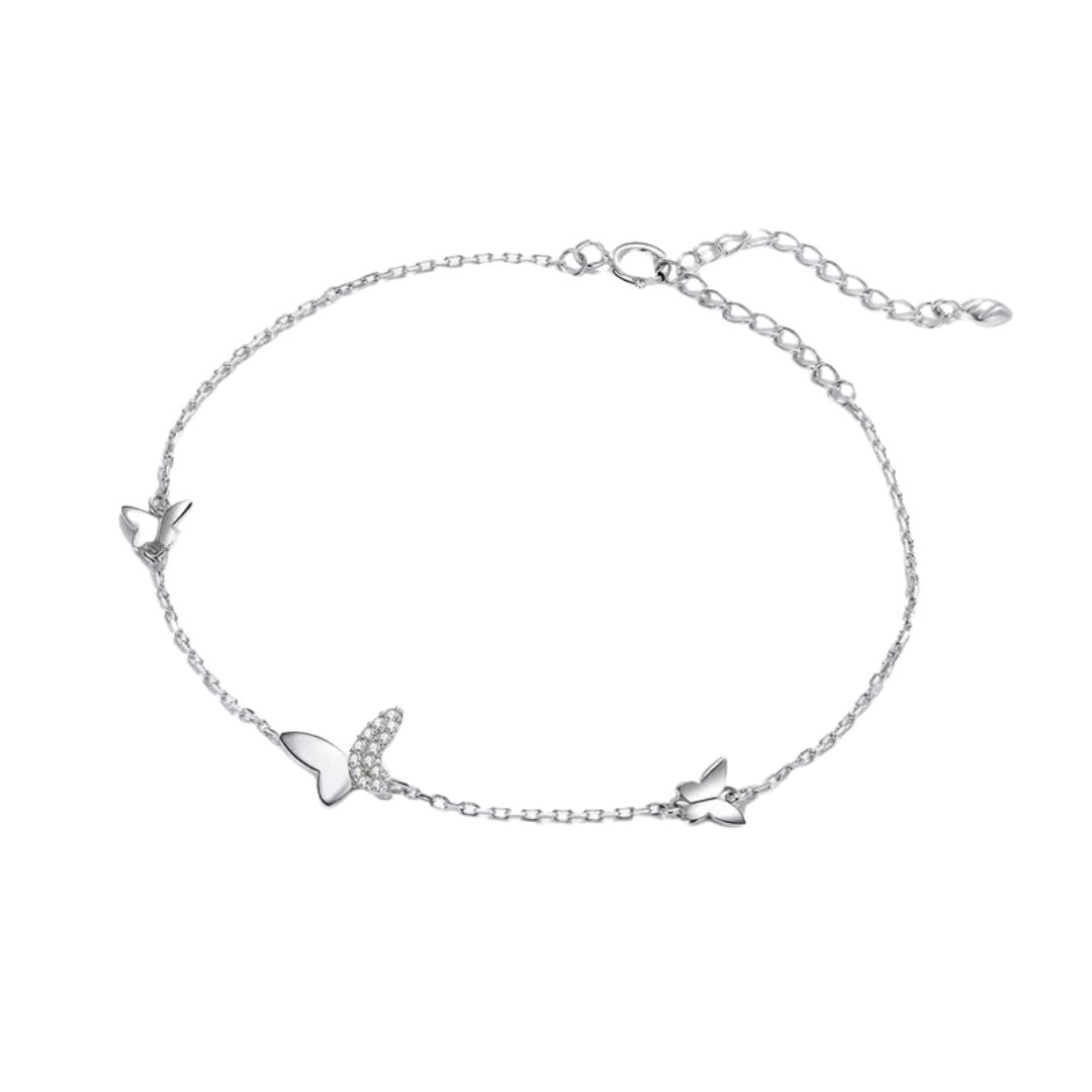 Bracelet Papillon Maille Fine sur fond blanc