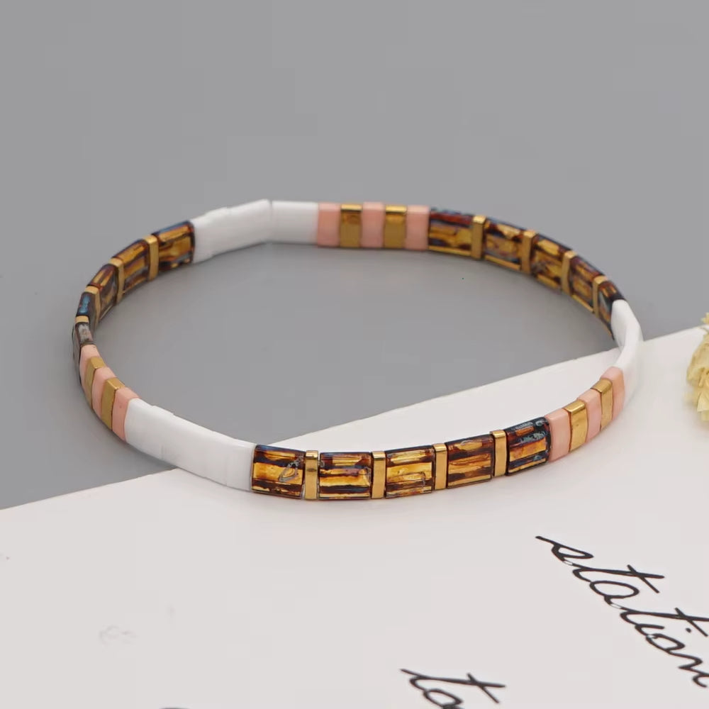 Bracelet Perle Plate Moderne