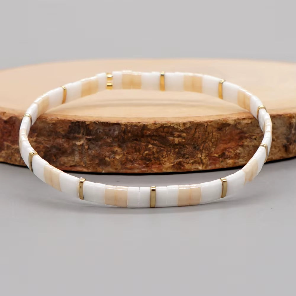 Bracelet Perle Plate Raffiné