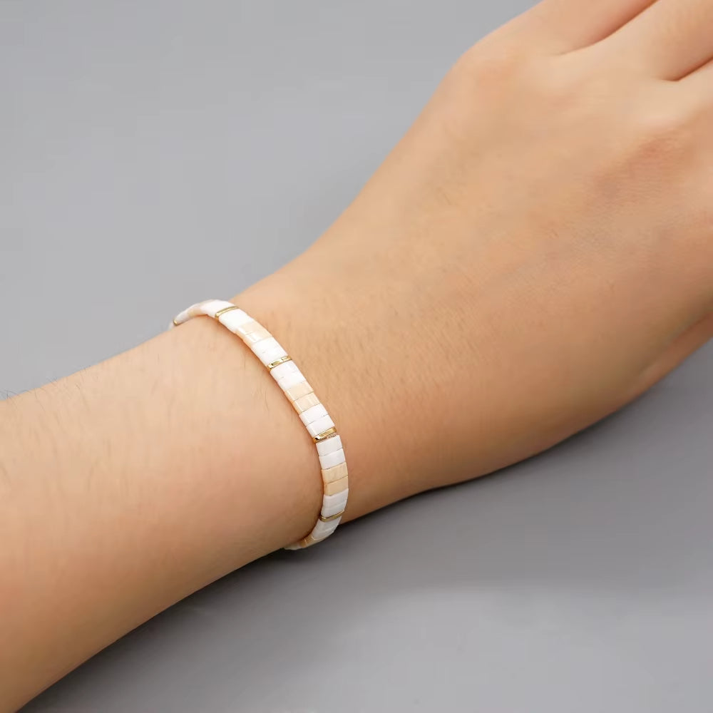 Bracelet Perle Plate Raffiné