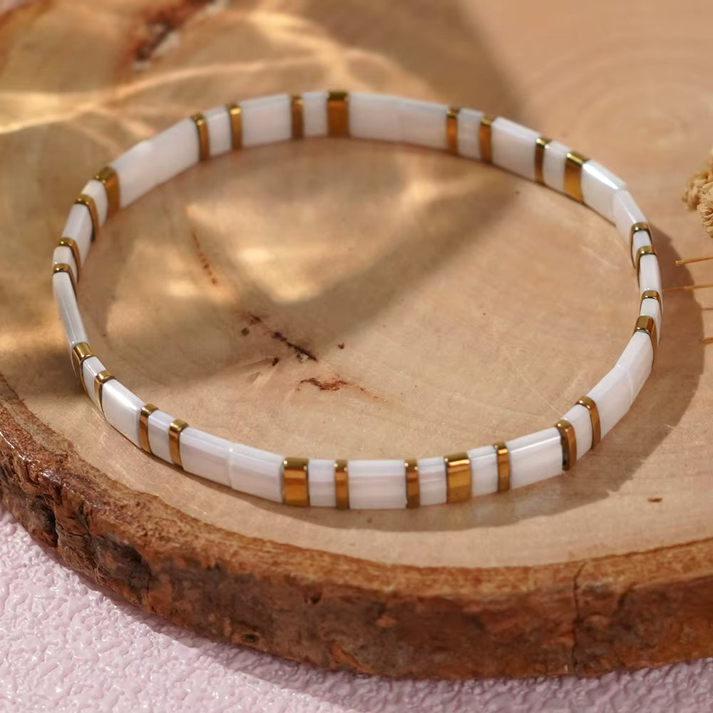 Bracelet Perle Plate Tendance