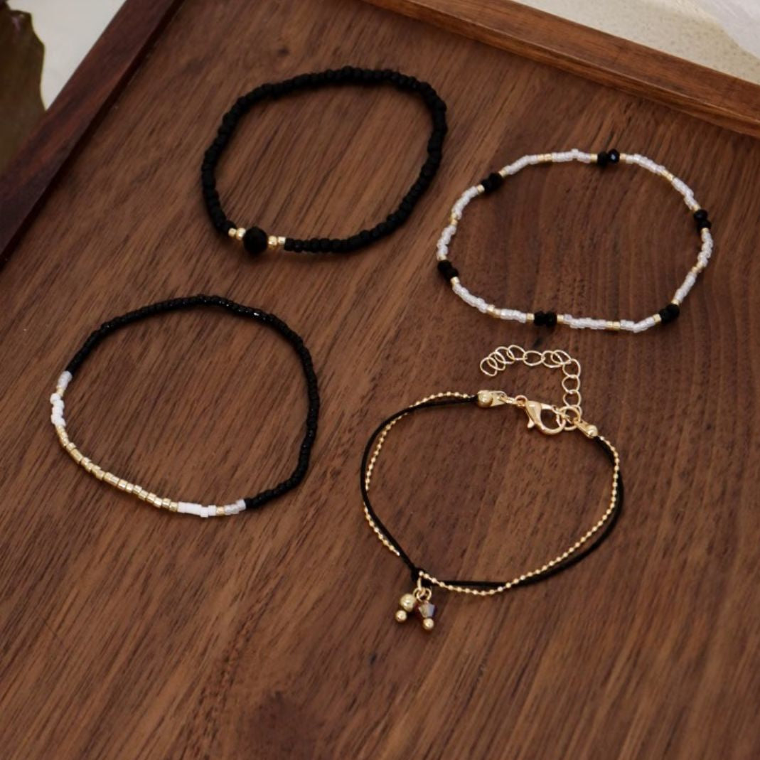 Bracelet Perle de Rocaille Chic sur fond marron