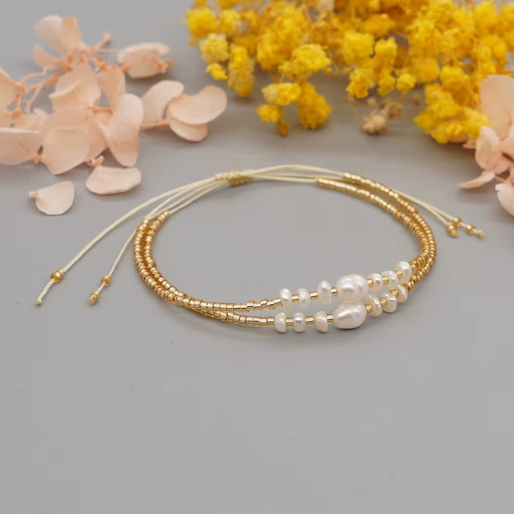 Bracelet Perles Fines Réglable