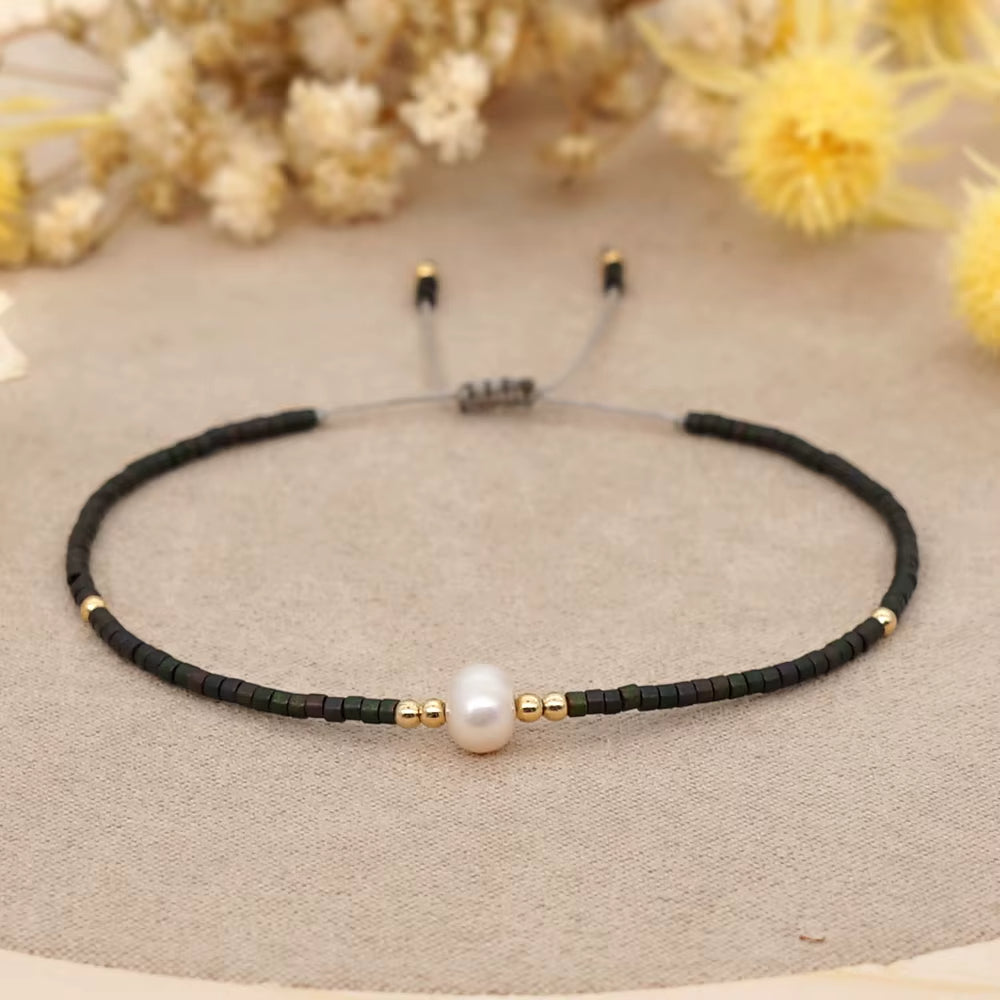 Bracelet Perles Fines Tressé
