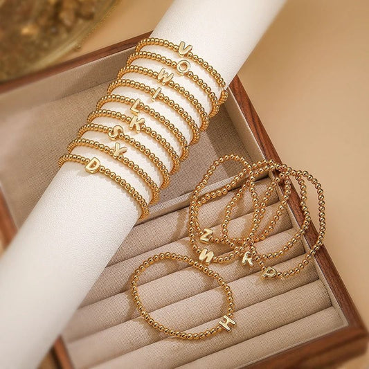 Bracelet Personnalisé En Perles Dorées