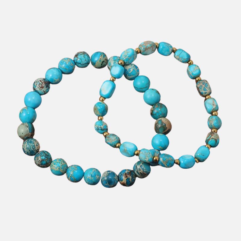Bracelet Pierre Bleue Ensemble de 2