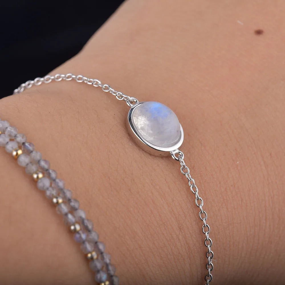 Bracelet Pierre de Lune sur Chaine