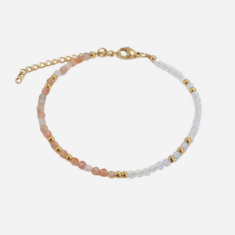 Bracelet Pierre de Lune et Pierre de Soleil