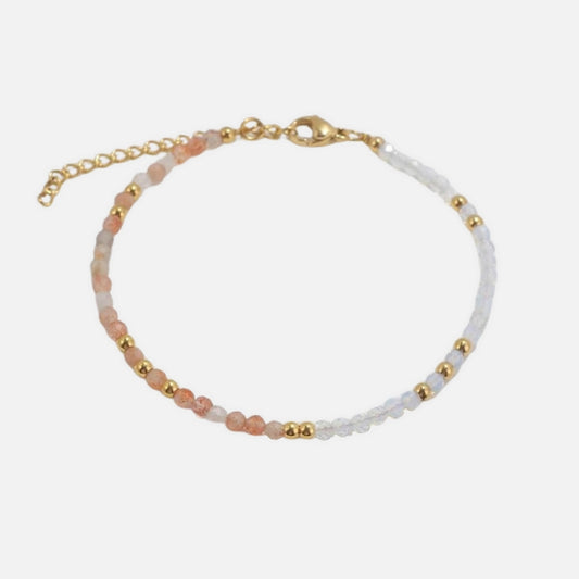 Bracelet Pierre de Lune et Pierre de Soleil
