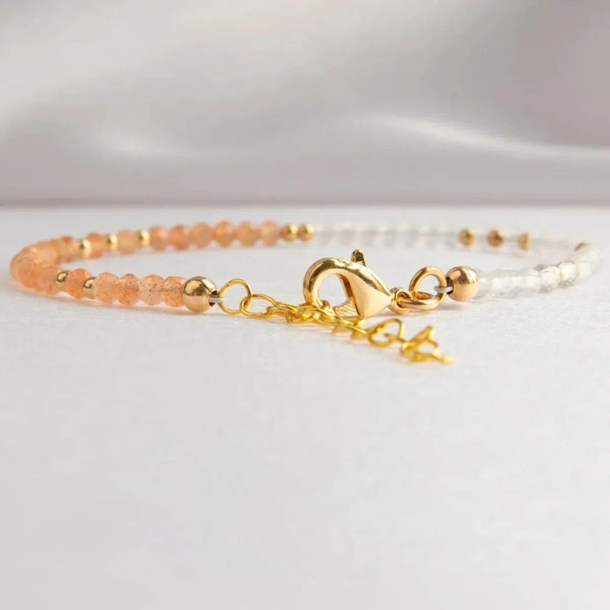 Bracelet Pierre de Lune et Pierre de Soleil