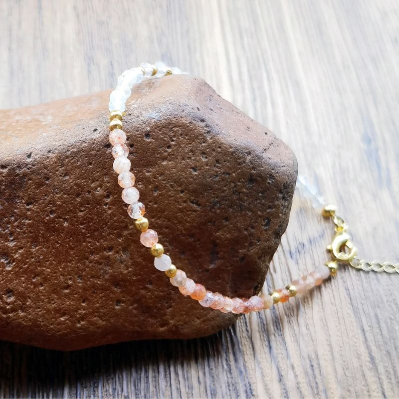 Bracelet Pierre de Lune et Pierre de Soleil