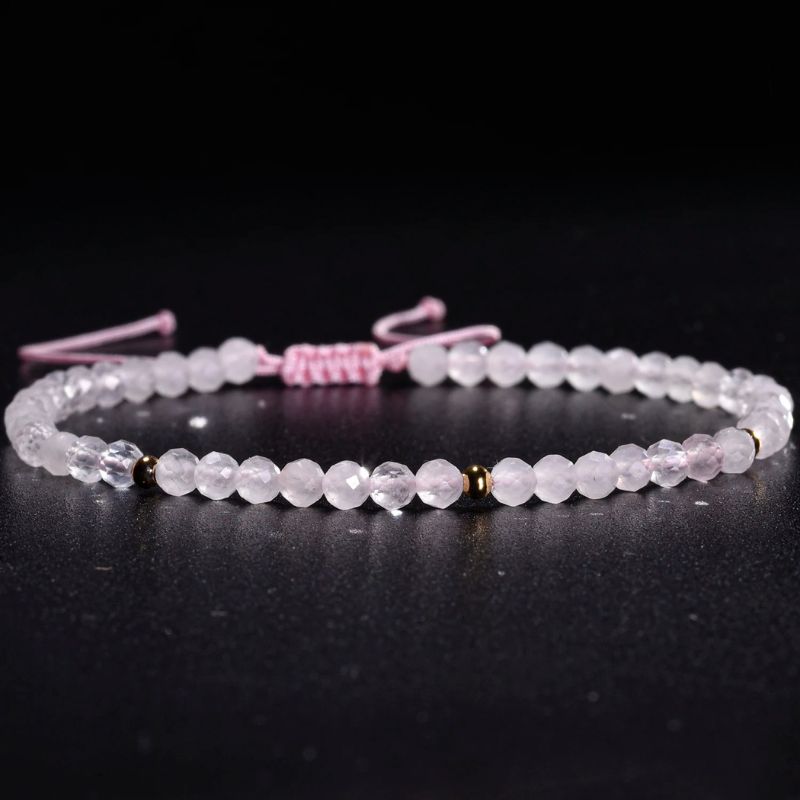 Bracelet Quartz Rose Fin Réglable