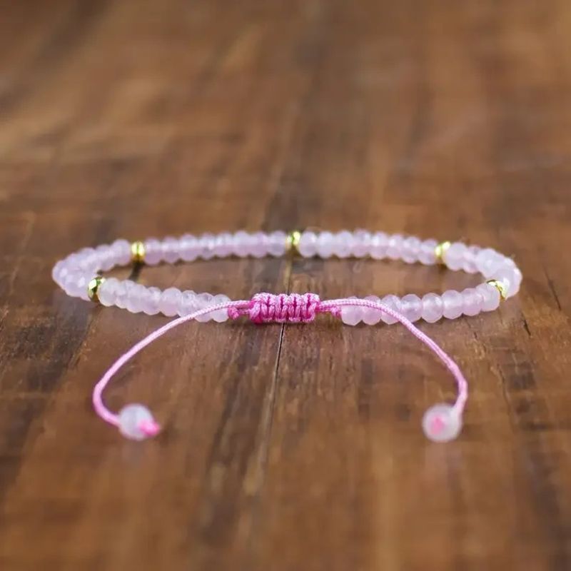 Bracelet Quartz Rose Fin Réglable