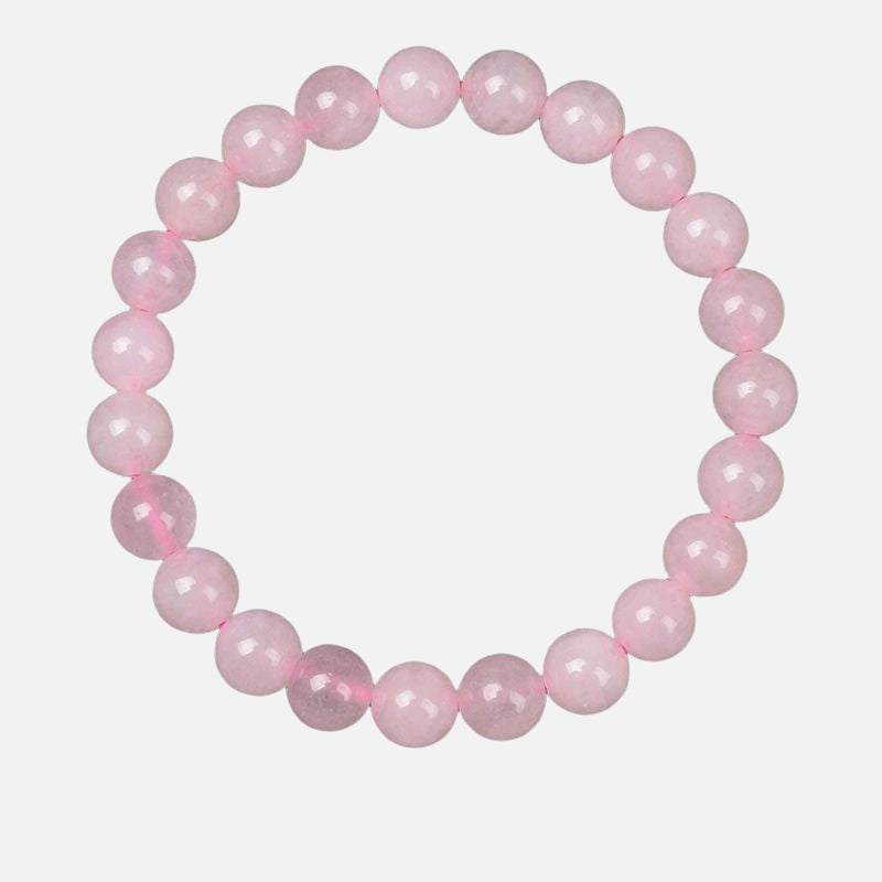 Bracelet Quartz Rose Pierres Rondes