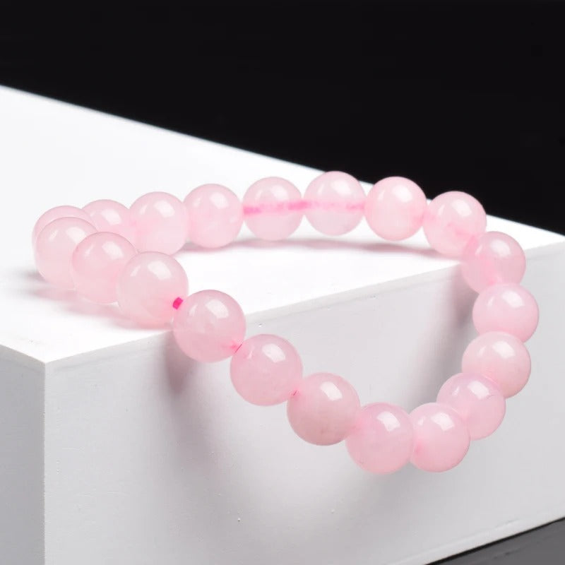 Bracelet Quartz Rose Pierres Rondes