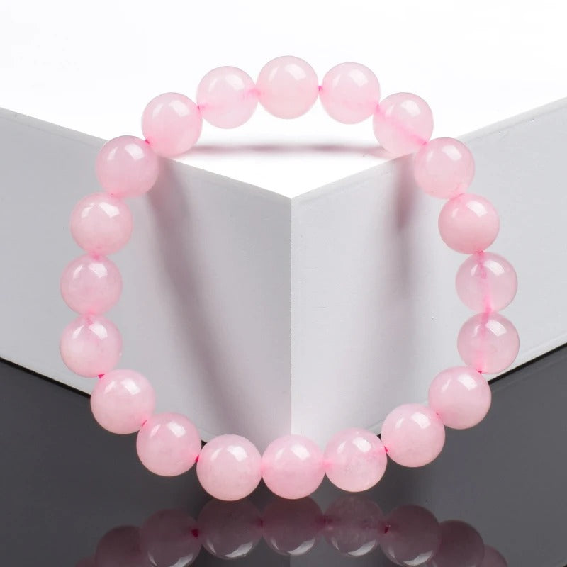 Bracelet Quartz Rose Pierres Rondes